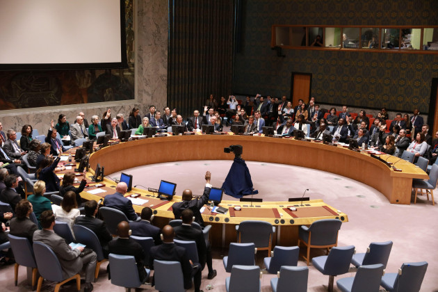 united-nations-18th-oct-2023-the-un-security-council-holds-a-vote-for-a-brazilian-drafted-resolution-that-calls-for-humanitarian-pauses-in-gaza-at-the-un-headquarters-in-new-york-on-oct-18-2023