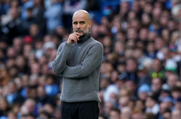 manchester-city-manager-pep-guardiola-on-the-touchline-during-the-premier-league-match-at-the-etihad-stadium-manchester-picture-date-saturday-october-21-2023