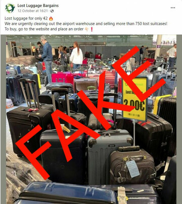 Debunked Scam ads falsely claim that Dublin Airport is clearing out lost luggage for 2
