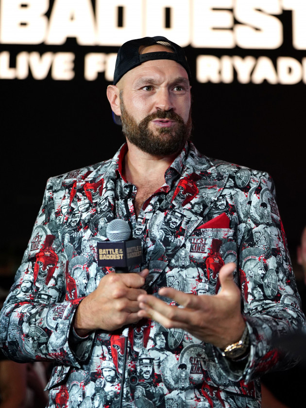 tyson-fury-interviewed-on-the-red-carpet-ahead-of-a-press-conference-at-here-at-outernet-london-picture-date-thursday-september-7-2023