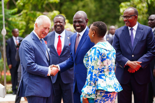 king-charles-iii-laughs-with-president-of-kenya-dr-william-ruto-and-first-lady-of-kenya-rachel-ruto-during-a-visit-to-uhuru-gardens-nairobi-on-day-one-of-the-state-visit-to-kenya-picture-date-tu