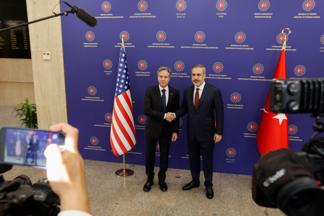 u-s-secretary-of-state-antony-blinken-left-meets-with-turkish-foreign-minister-hakan-fidan-amid-the-ongoing-conflict-between-israel-and-hamas-at-the-ministry-of-foreign-affairs-in-ankara-turkey