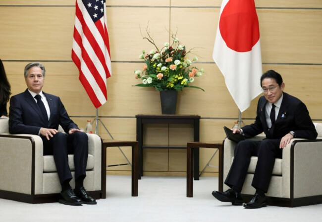 antony-john-blinken-united-states-secretary-of-state-and-japanese-prime-minister-fumio-kishida-hold-a-meeting-at-the-prime-ministers-office-in-tokyo-on-november-7-2023-the-yomiuri-shimbun-via-ap