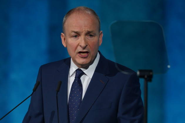 party-leader-micheal-martin-addresses-the-fianna-fail-annual-conference-at-the-dublin-royal-convention-centre-in-dublin-picture-date-saturday-november-4-2023