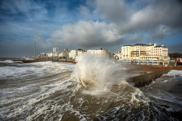 brighton-november-13th-2023-storm-debi-battering-the-seafront-at-high-tide-in-brighton-this-morning-credit-andrew-hassonalamy-live-news