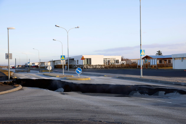 steam-rises-from-a-fissure-in-a-road-near-the-town-of-grindavik-iceland-monday-nov-13-2023-following-seismic-activity-residents-of-grindavik-a-town-in-southwestern-iceland-have-been-briefly-allo