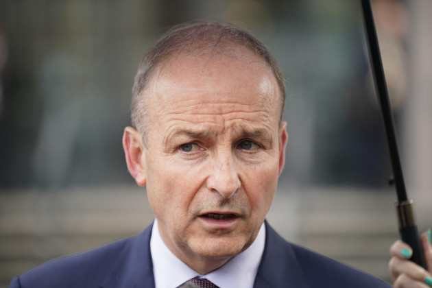 tanaiste-micheal-martin-speaking-to-media-at-the-global-ireland-summit-at-dublin-castle-picture-date-tuesday-october-24-2023