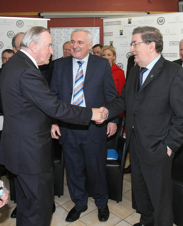 file-photo-dated-100408-of-left-to-right-albert-reynolds-then-taoiseach-bertie-ahern-and-john-hume-in-bbc-studios-belfast-where-politicians-who-negotiated-the-good-friday-agreement-gathered-to