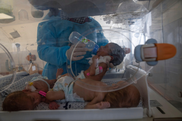 a-nurse-prepares-premature-babies-for-transport-to-egypt-after-they-were-evacuated-from-shifa-hospital-in-gaza-city-to-a-hospital-in-rafah-gaza-strip-monday-nov-20-2023-the-palestinian-red-cresc