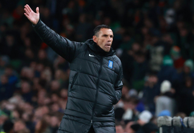 greece-head-coach-gus-poyet-during-the-uefa-euro-2024-qualifying-group-b-match-at-the-aviva-stadium-dublin-picture-date-friday-october-13-2023