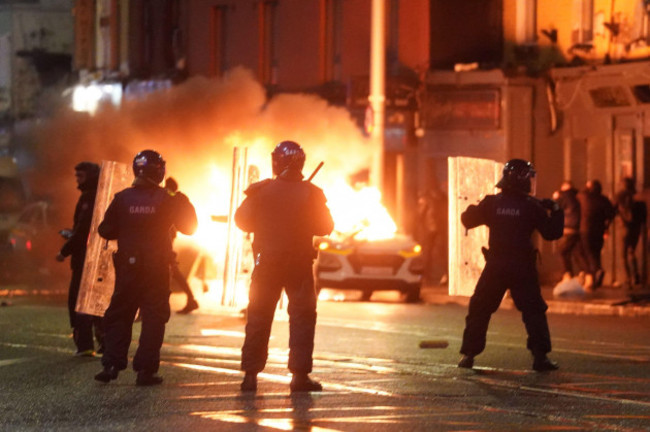 an-garda-siochana-at-the-scene-in-dublin-city-centre-after-five-people-were-injured-in-an-attack-including-three-young-children-violent-scenes-have-unfolded-close-to-the-site-of-the-attack-in-dublin