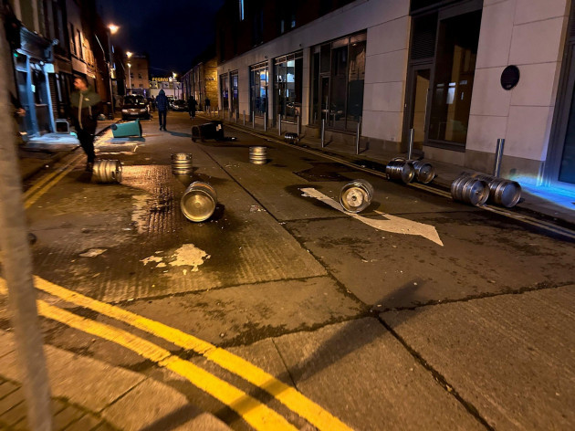 debris-left-on-a-street-in-dublin-city-centre-after-violent-scenes-unfolded-following-an-attack-on-parnell-square-east-where-five-people-were-injured-including-three-young-children-picture-date-thu