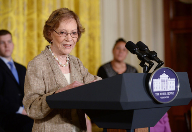 former-first-lady-rosalynn-carter-speaks-at-an-event-to-recognize-military-and-veteran-caregivers-in-the-east-room-of-the-white-house-april-11-2014-in-washington-dc-usa-photo-by-olivier-doulierya