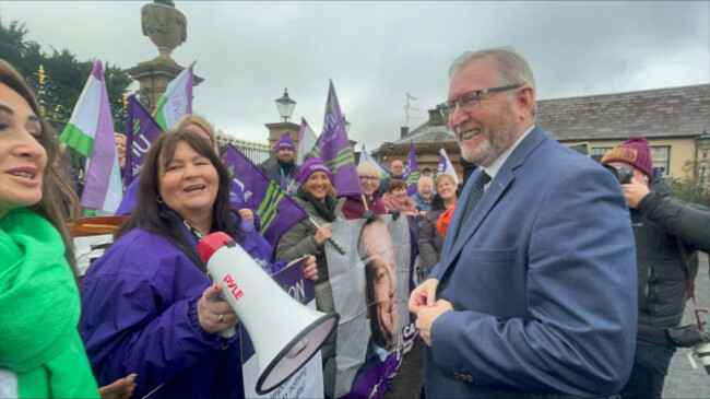 uup-leader-doug-beattie-speaking-to-union-representatives-outside-hillsborough-castle-ahead-of-a-roundtable-talk-on-stormont-finances-with-northern-ireland-secretary-chris-heaton-harris-picture-date