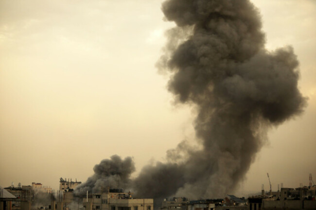 rafah-gaza-12th-dec-2023-a-smoke-plume-erupts-during-israeli-bombardment-on-al-shaboura-refugee-camp-in-rafah-in-the-southern-gaza-strip-on-tuesday-december-12-2023-at-least-22-people-have-been