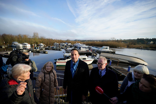 taoiseach-leo-varadkar-inspects-damage-to-the-marina-in-leitrim-after-a-tornado-and-high-winds-on-sunday-flattened-trees-ripped-a-roof-off-a-building-and-left-debris-scattered-on-a-street-picture-da