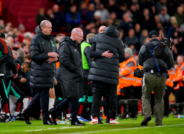 manchester-united-manager-erik-ten-hag-hugs-liverpool-manager-jurgen-klopp-at-the-end-of-the-premier-league-match-at-anfield-liverpool-picture-date-sunday-december-17-2023