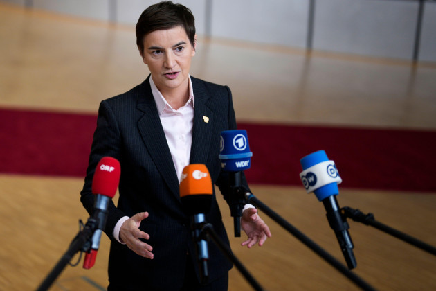 serbias-prime-minister-ana-brnabic-talks-to-journalists-as-she-arrives-for-an-eu-western-balkans-summit-at-the-european-council-building-in-brussels-wednesday-dec-13-2023-european-union-and-west