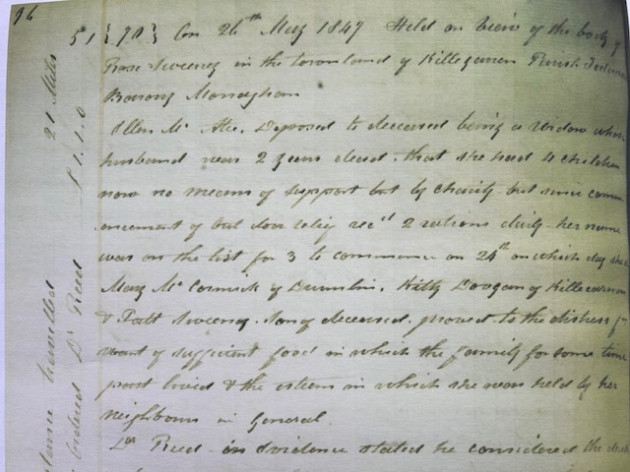 Rose Sweeney Inquest May 1847