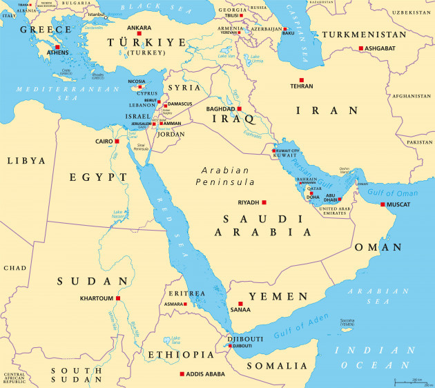 the-middle-east-political-map-geopolitical-region-encompassing-the-arabian-peninsula-the-levant-turkey-egypt-iran-and-iraq-near-east