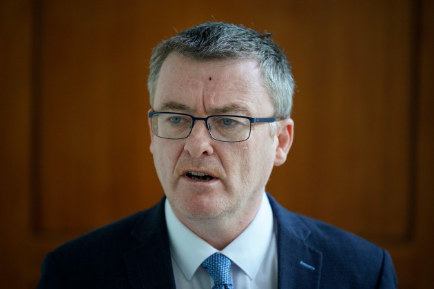 sinn-feins-health-spokesperson-david-cullinane-speaking-to-the-media-outside-leinster-house-in-dublin-picture-date-tuesday-october-24-2023