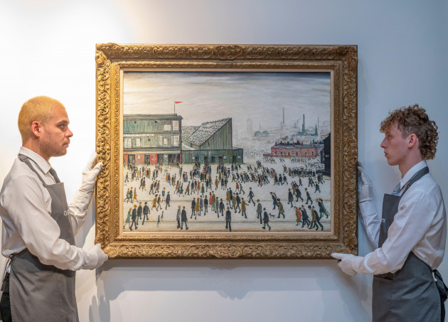 christies-london-uk-16-october-2022-christies-modern-british-and-irish-art-evening-sale-takes-place-on-19-20-october-lots-include-going-to-the-match-by-laurence-stephen-lowry-r-a-1887-1976