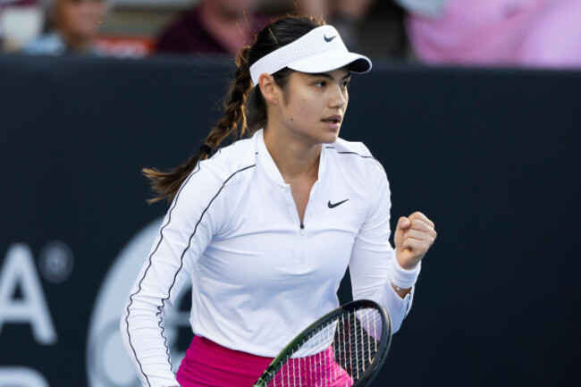 emma-raducanu-of-britain-celebrates-a-point-during-her-singles-match-against-elena-gabriela-ruse-of-romania-at-the-asb-classic-tennis-tournament-in-auckland-new-zealand-tuesday-jan-2-2024-brett