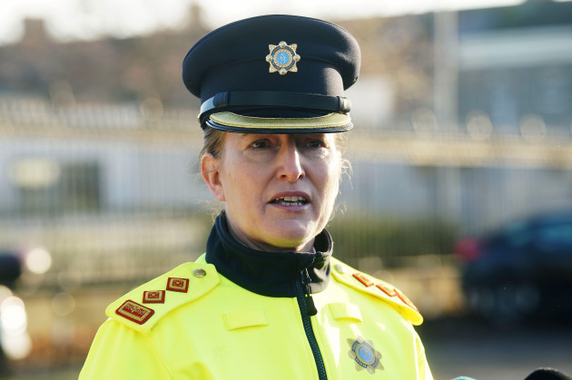 chief-superintendent-jane-humphries-of-the-garda-national-road-traffic-bureau-speaking-to-the-media-at-garda-headquarters-in-the-phoenix-park-dublin-garda-humphries-provided-a-final-update-as-the-na