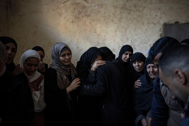 members-of-the-abu-sinjar-family-mourn-their-relatives-killed-in-the-israeli-bombardment-of-the-gaza-strip-at-their-house-in-rafah-southern-gaza-friday-jan-5-2024-ap-photofatima-shbair