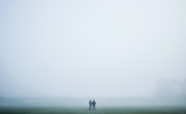 eoin-ryan-and-paul-mcnally-inspect-the-pitch-ahead-of-the-game