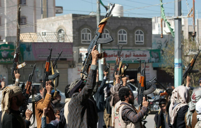 sanaa-sanaa-yemen-11th-jan-2024-newly-recruited-houthi-fighters-hold-up-a-weapons-and-chanting-slogans-in-a-ceremony-at-the-end-of-their-training-in-sanaa-yemen-the-head-of-yemens-houthi-moveme