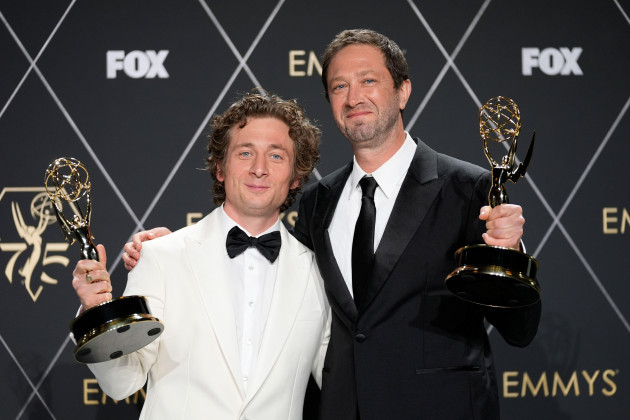jeremy-allen-white-winner-of-the-award-for-outstanding-lead-actor-in-a-comedy-series-for-the-bear-left-and-ebon-moss-bachrach-winner-of-the-award-for-outstanding-supporting-actor-in-a-comedy-ser