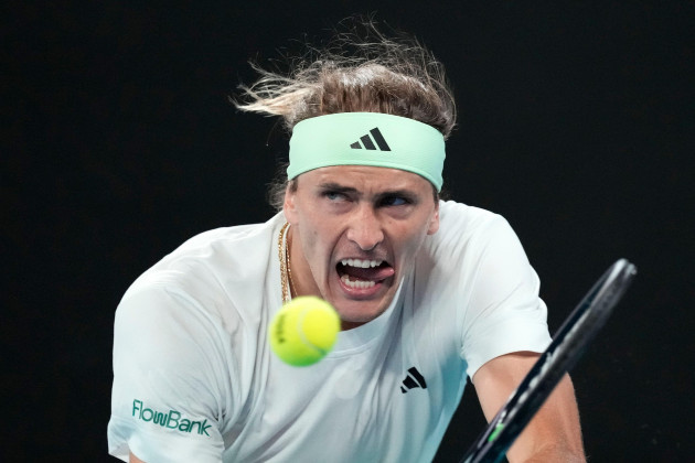 alexander-zverev-of-germany-plays-a-backhand-return-to-lukas-klein-of-slovakia-during-their-second-round-match-at-the-australian-open-tennis-championships-at-melbourne-park-melbourne-australia-thur