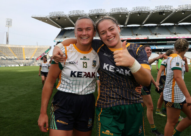 vikki-wall-and-monica-mcguirk-celebrate-after-the-game