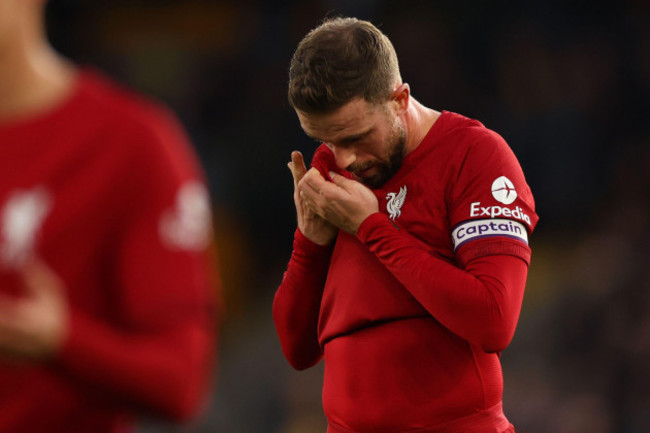 4th-february-2023-molineux-stadium-wolverhampton-west-midlands-england-premier-league-football-wolverhampton-wanderers-versus-liverpool-a-dejected-jordan-henderson-of-liverpool-at-full-time-af