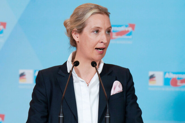 alice-weidel-beim-pressestatement-zur-fraktionssitzung-der-afd-bundestagsfraktion-im-reichstagsgebaude-berlin-16-01-2024-alice-weidel-at-the-press-statement-for-the-afd-parliamentary-group-meeti