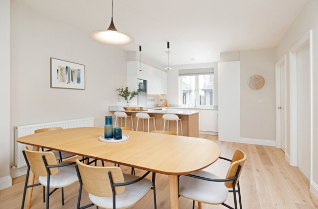 dining and kitchen space