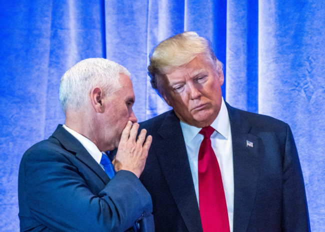 new-york-usa-11-january-2017-us-president-elect-donald-trump-r-listens-to-his-vice-president-elect-mike-pence-before-a-news-conference-in-new-yo