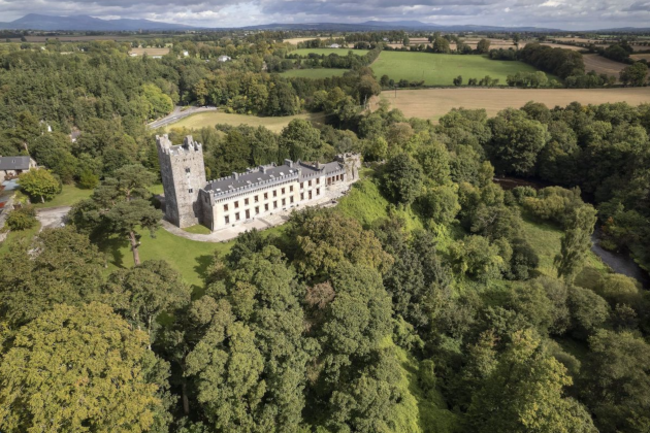 aerial shot of house