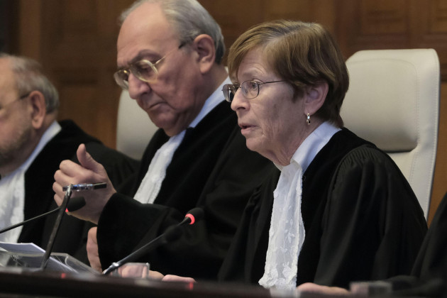 presiding-judge-joan-donoghue-right-opens-the-session-at-the-international-court-of-justice-or-world-court-in-the-hague-netherlands-friday-jan-26-2024-israel-is-set-to-hear-whether-the-unite