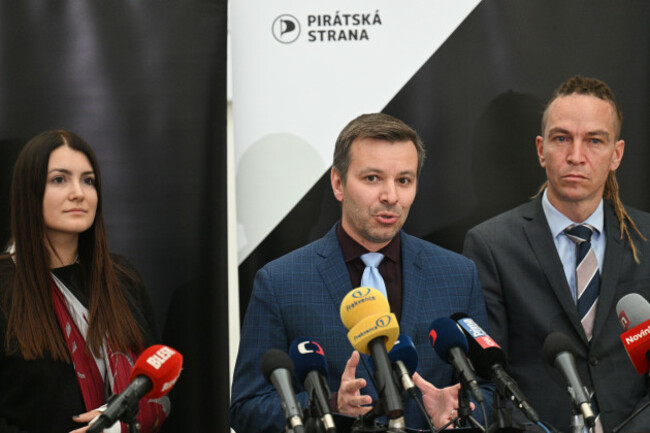 prague-czech-republic-12th-oct-2023-pirates-comment-on-legislation-that-would-significantly-violate-privacy-of-citizens-on-internet-ec-proposal-that-aims-to-suppress-the-sexual-abuse-of-children