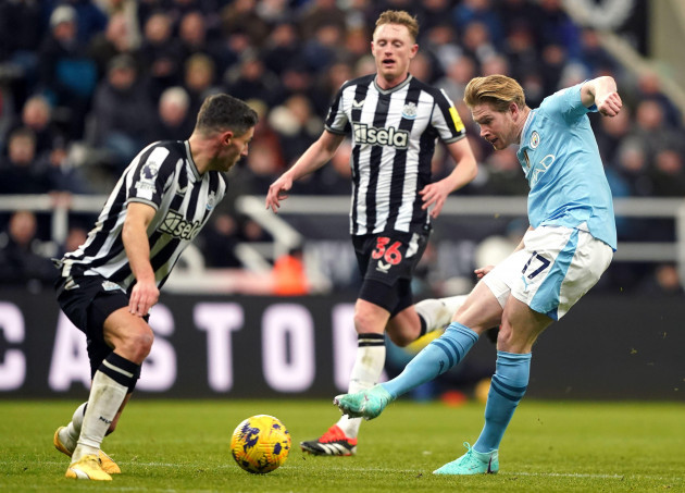manchester-citys-kevin-de-bruyne-scores-their-sides-second-goal-of-the-game-during-the-premier-league-match-at-st-james-park-newcastle-upon-tyne-picture-date-saturday-january-13-2024