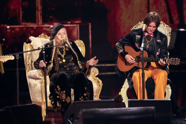 joni-mitchell-left-and-brandi-carlile-perform-both-sides-now-during-the-66th-annual-grammy-awards-on-sunday-feb-4-2024-in-los-angeles-ap-photochris-pizzello