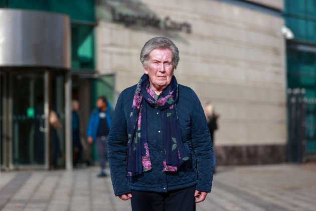 the-widow-of-murdered-gaa-official-sean-brown-bridie-brown-outside-laganside-court-picture-date-monday-october-16-2023