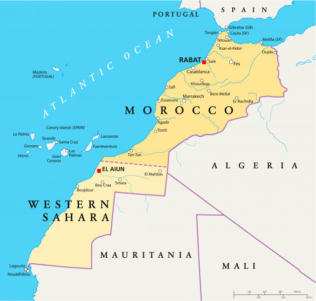 morocco-and-western-sahara-political-map