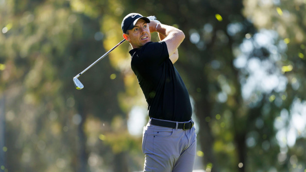 rory-mcilroy-of-northern-ireland-watches-his-second-shot-on-the-11th-hole-during-the-first-round-of-the-genesis-invitational-golf-tournament-at-riviera-country-club-thursday-feb-15-2024-in-the