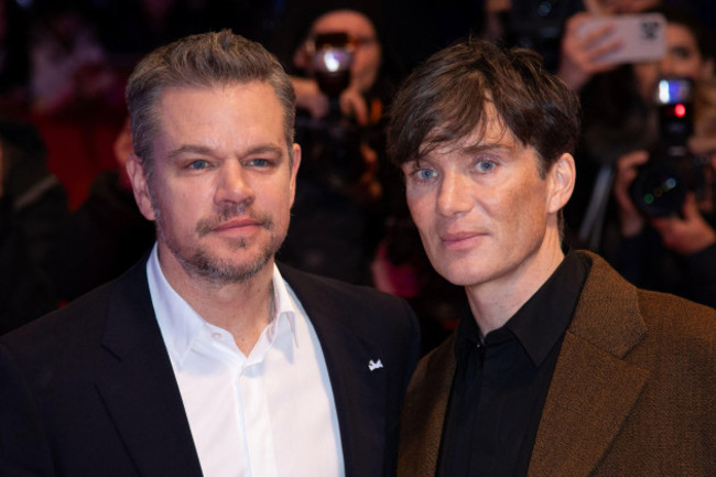 berlin-germany-15th-feb-2024-matt-damon-and-cillian-murphy-attending-the-opening-red-carpet-during-the-74th-berlinale-international-film-festival-berlin-at-grand-hyatt-hotel-in-berlin-germany-on