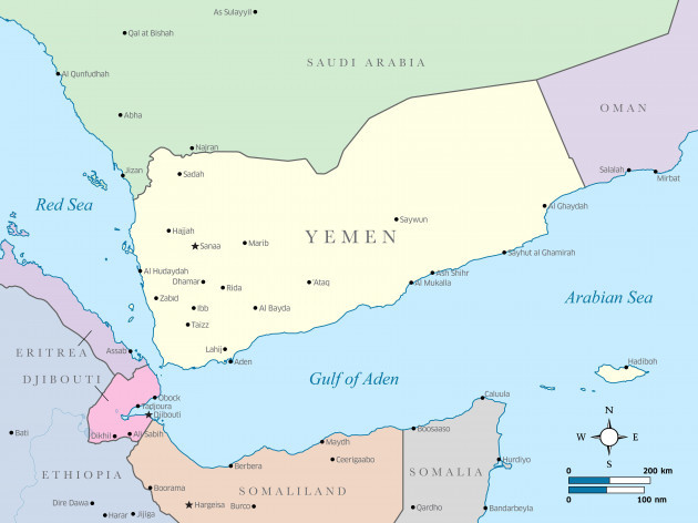 colorful-political-map-of-yemen-and-surrounding-countries