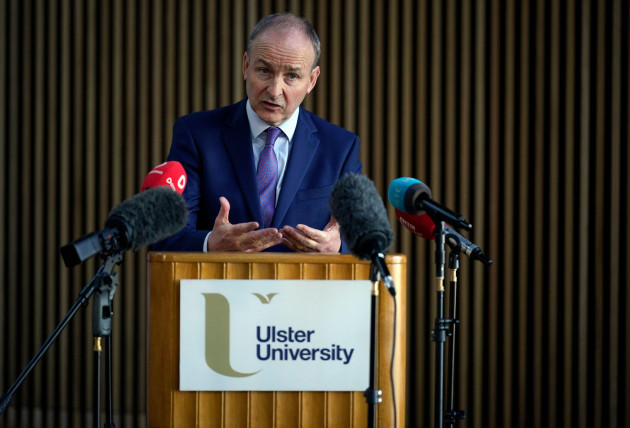 tanaiste-micheal-martin-during-a-visit-to-ulster-university-in-belfast-picture-date-wednesday-february-21-2024