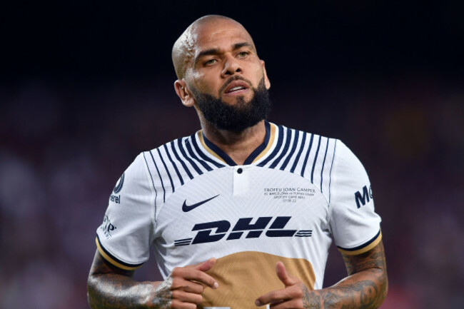 barcelonaspain-07-august2022-fc-barcelona-v-pumas-unamdani-alves-33-of-pumas-unam-during-the-match-between-fc-barcelona-and-pumas-unam-corresponding-to-the-joan-gamper-trophy-at-camp-nou-stad